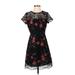 Lucy Paris Casual Dress: Black Floral Motif Dresses - Women's Size Small