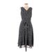Jessica Howard Casual Dress - A-Line V Neck Sleeveless: Blue Dresses - Women's Size 10