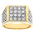 Naava 9 ct Yellow Gold Diamond Men's Cluster