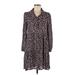 American Eagle Outfitters Casual Dress - Shirtdress Collared 3/4 sleeves: Brown Dresses - Women's Size Medium