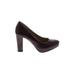 Bandolino Heels: Slip On Chunky Heel Cocktail Burgundy Shoes - Women's Size 6 - Round Toe