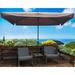 10 x 6.5ft Rectangular Patio Umbrella Outdoor Market Umbrellas with Crank and Push Button Tilt for Garden Swimming Pool