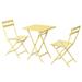 3 Piece Patio Minimalist Bistro Set Foldable Square Table & Chairs - 3-Piece