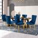 Contemporary Velvet PU Tufted Upholstered Dining Chair Set of 2