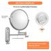 VIBRANTBATH 8 In. Small Round Magnifying Telescopic Dia Bi-View Magnifying Wall Mount Makeup Mirror In Nikcel Metal in Gray | 15.74 W in | Wayfair