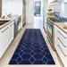 Blue/White 26 x 0.3 in Area Rug - Corrigan Studio® Runner Dreiling Geometric Tufted Blue Area Rug Nylon | 26 W x 0.3 D in | Wayfair