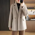 Autumn And Winter New Cashmere Coat Medium Style Fashionable Double Sided 100% Pure Wool High