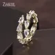 ZAKOL Full Water Drop Marquise Zircon Arrangement Open Rings for Women Gorgeous AAA CZ Wedding Ring