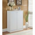 Latitude Run® Shoe/Storage Cabinet w/ Two Doors Five Shelves Manufactured Wood in White | 41.25 H x 32.25 W x 13.25 D in | Wayfair