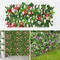 Garden Fence Hedge With Artificial Flower Leaves Garden Decoration Screening Expanding Trellis