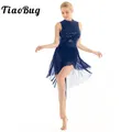 TiaoBug – robe de danse lyrique pour femmes sans manches à paillettes brillantes justaucorps de