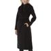 Tahari Women's Black Double Layered Collar Wool Long Coat - Black