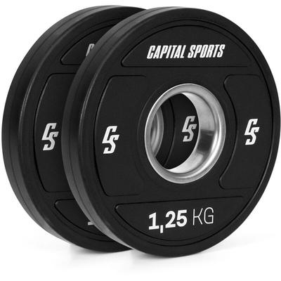 Capital Sports - Sports Elongate 2020 Bumper Plates 2 x 1,25 kg Hartgummi 50,4mm - Schwarz
