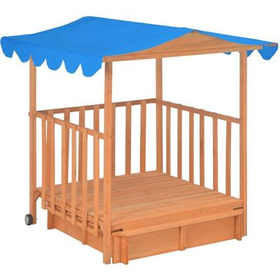 Kinderspielhaus mit Sandkasten Tannenholz Blau UV50 Vidaxl Image