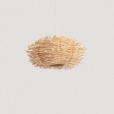 Hängeleuchte Rattan Nulko Iluzzia s Weiß - Textil Image