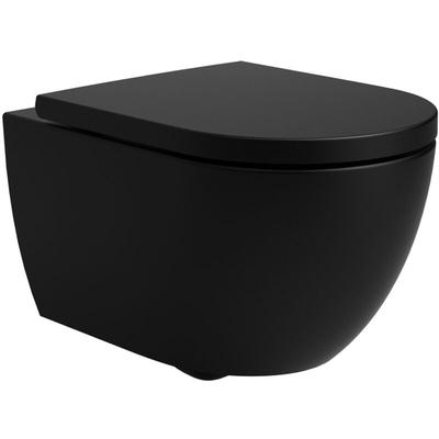 Stilform - Soho Whirlflush Hänge Wand wc Spülrandlos Toilette Schwarz Matt mit WC-Sitz :Standard Image