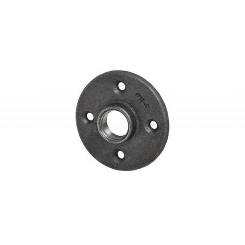 Rohrsystem Plate, Wand-/Bodenhalterung, Flansch, schwarz s Regalhalter - Dolle