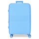Movom Inari Koffer mittelgroß, blau, 49 x 68 x 27 cm, starr, Polypropylen, Verschluss TSA 76L, 3,86 kg, 4 Doppelrollen, blau, Mittelgroßer Koffer