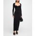 Silhouette Long-sleeve Bustier Knit Maxi Dress