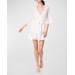 Angel 3/4-sleeve Sheer Silk Chiffon Mini Robe