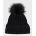 Knit Wool-blend Beanie With Pom