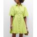 Avery Pleated Puff-sleeve Taffeta Mini Dress