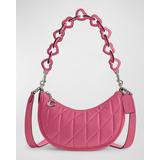 Mira Quilted Pillow Leather Shoulder Bag With Heart Strap