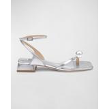 Lola Metallic Pearly Ankle-strap Sandals