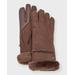 Embroidered Logo Sheepskin Gloves