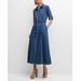 Alarico Belted Denim Midi Shirtdress