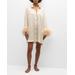 Pastelle Oversized Feather-trim Shirtdress