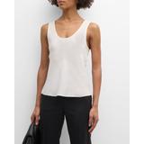 Scoop-neck Silk Charmeuse Tank