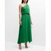 Draped One-shoulder Crepe Maxi Dress