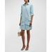 Jenna Ruffle Cotton-linen Midi Shirtdress