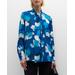 Tie-neck Abstract-print Crepon Blouse