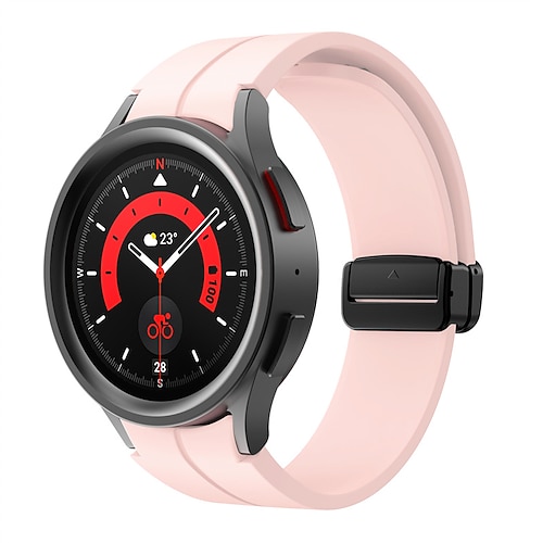 Uhrenarmband für Samsung Galaxy Watch 7/6/5/4 40/44mm, Watch 5 Pro 45mm, Watch 6 Classic 43/47mm, Watch 4 Classic 42/46mm Silikon Ersatz Gurt Magnetverschluss Wasserdicht Verstellbar Sportarmband Image