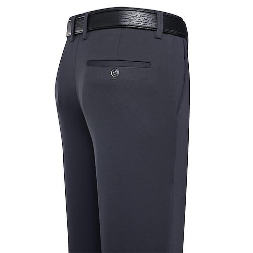 Herren Anzughose Hose Stoffhosen Hose mit flacher Vorderseite Gerader Schnitt Geometrie Stretch Bügelfrei Formell Hochzeit Geschäft Klassicher Stil Lässig Schwarz Königsblau Hohe Taille Dehnbar