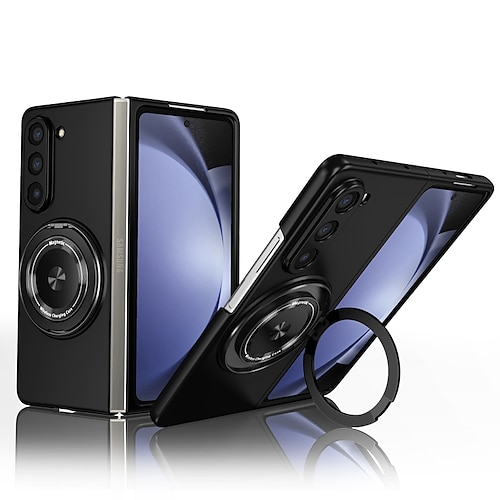 Handy Hülle Handyhüllen Für Samsung Galaxy Z Fold 7 Z Fold 6 Z Fold 5 Z Fold 4 Z Fold 3 Flip-Cover Ringhalter Magnetisch Unterstützt kabelloses Laden Rüstung PC Image