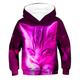 Sweat à capuche et Sweat Fille Enfants manche longue Chat 3D effet Graphic Animal Chat 3D Imprimer Bleu Enfants Hauts Actif