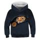 Sweat à capuche et Sweat Fille Enfants manche longue Chat 3D effet Graphic Animal Chat 3D Imprimer Bleu Enfants Hauts Actif