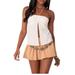 Split Front Ruched Halter Top