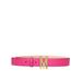Belt In Fuchsia Leather With Logo