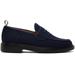 Navy Tweed Penny Loafers