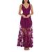 Sidney Deep V-neck 3d Lace Gown