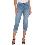 Charlie Mid Rise Cuffed Crop Skinny Jeans