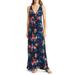 Floral Print Sleeveless Jersey Maxi Dress