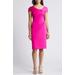 Twisted Cap Sleeve Scuba Sheath Dress