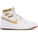 White & Gold Air Jordan 1 Retro High Og Sneakers