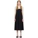 Black Paneled Trapeze Midi Dress