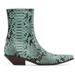 Blue Snake Print Ankle Boots